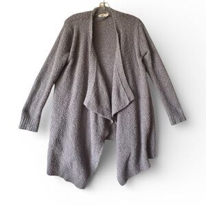 UGG Phoebe Wrap Cardigan Fluffy Sweater Knit Cardigan Relaxed Fit Pockets Gray